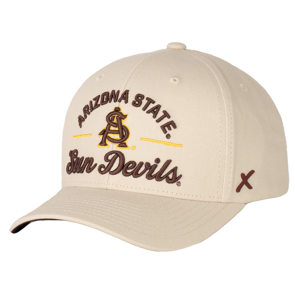 NCAA Arizona State Sun Devils CapX Almond X3 Snapback Hat - Cream