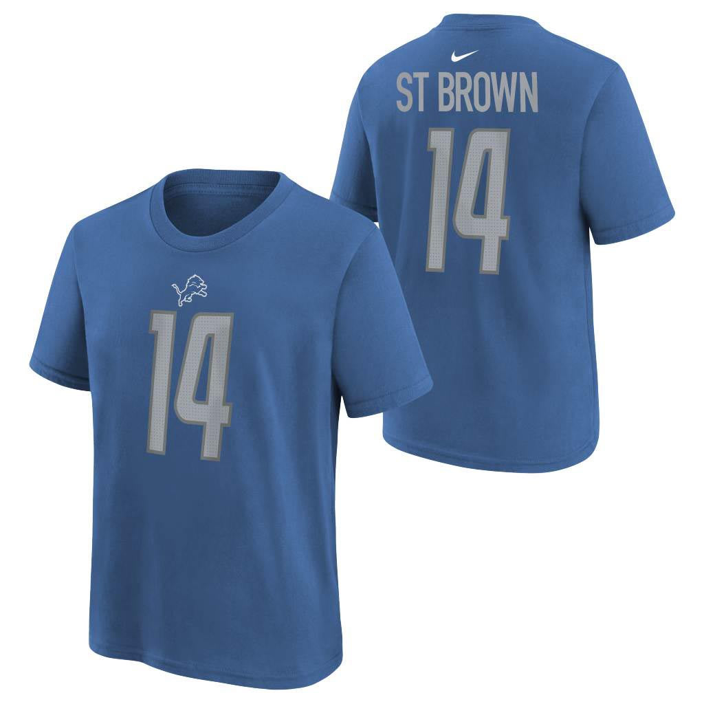 NFL Detroit Lions Amon-Ra St. Brown Youth Nike Name & Number T-Shirt - Blue