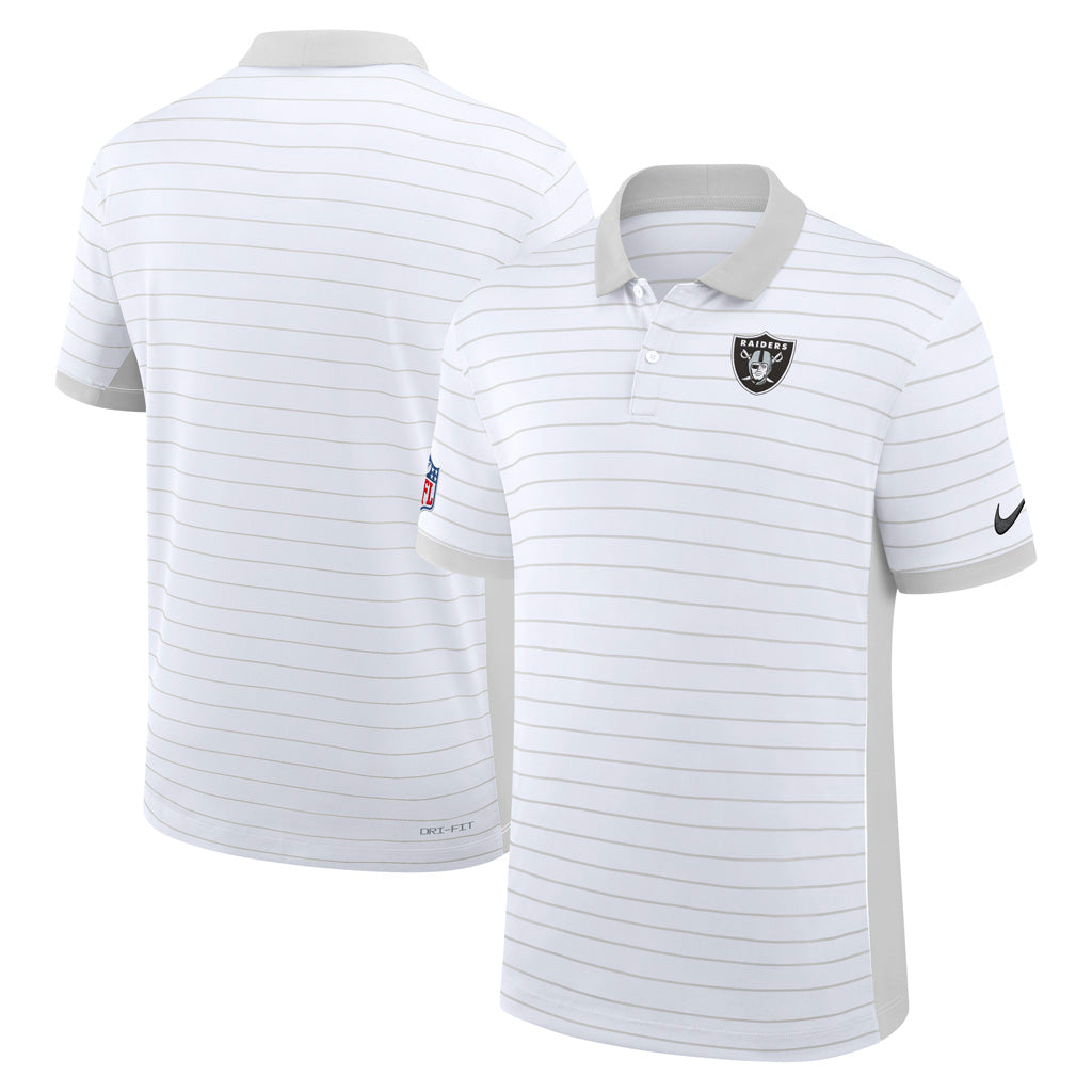 NFL Las Vegas Raiders Nike 2025 Dri-Fit Striped Polo - White
