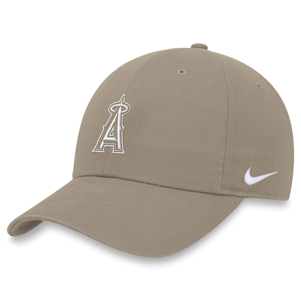 MLB Los Angeles Angels Nike White Logo Adjustable Hat - Tan