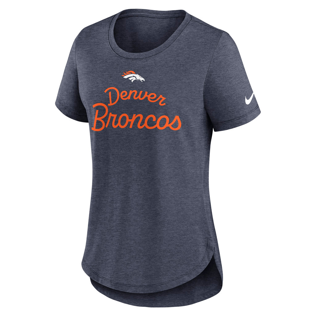 NFL Denver Broncos Women's Nike Fashion Triblend T-Shirt - Navy