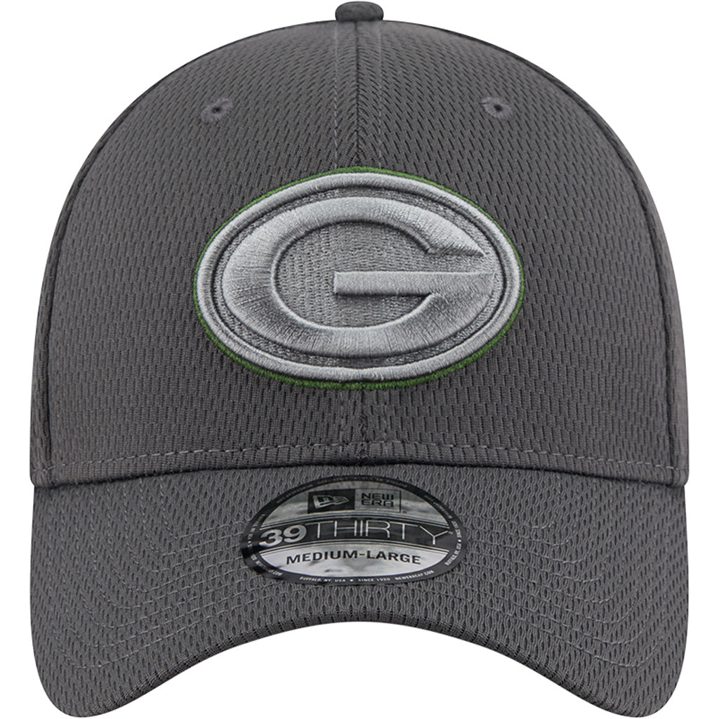 NFL Green Bay Packers New Era Tonal Graphite 39THIRTY Flex Fit Hat - Graphite
