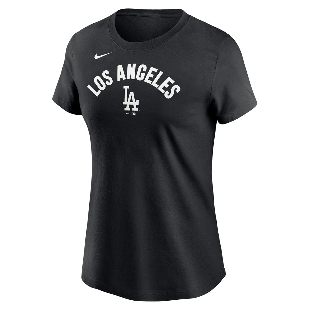 MLB Los Angeles Dodgers Women's Nike Arched Team T-Shirt - Black