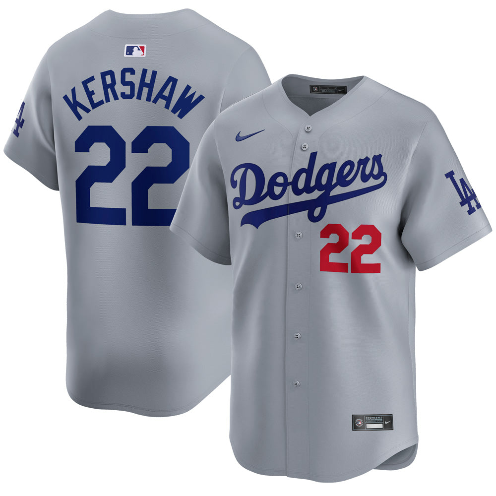 MLB Los Angeles Dodgers Clayton Kershaw Nike Road Limited Jersey