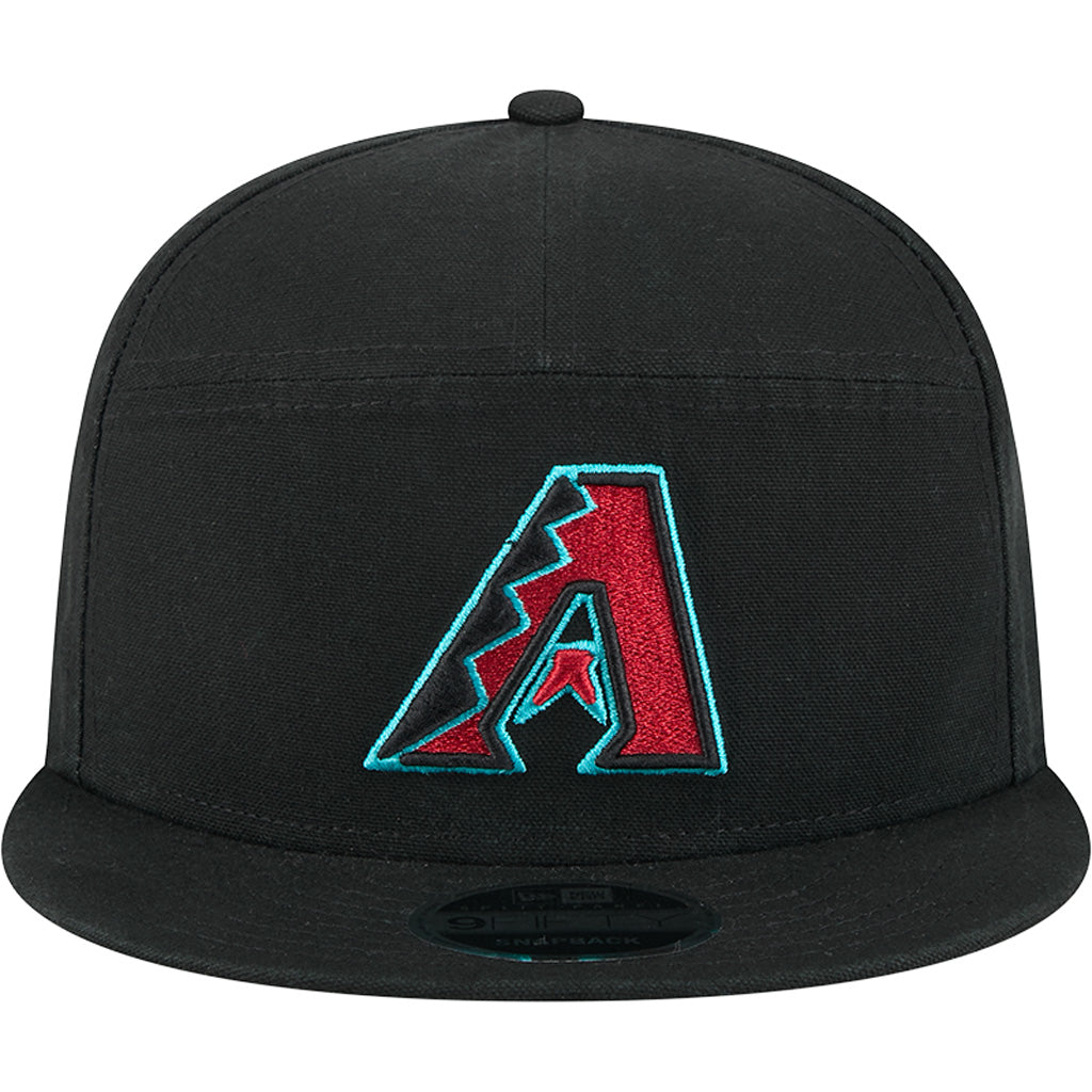 MLB Arizona Diamondbacks Cotton Canvas 9FIFTY Split Panel Snapback Hat - Black