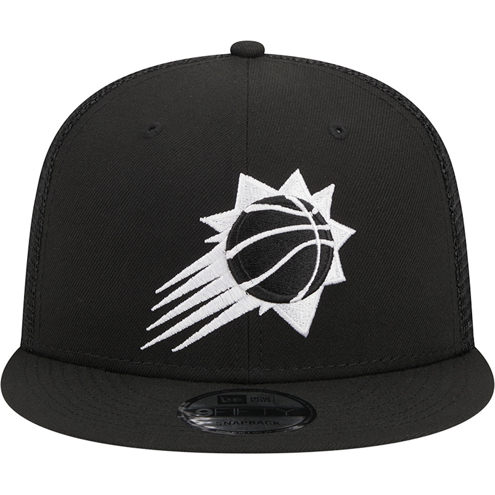 NBA Phoenix Suns New Era Black & White Trucker 9FIFTY Snapback Hat - Black