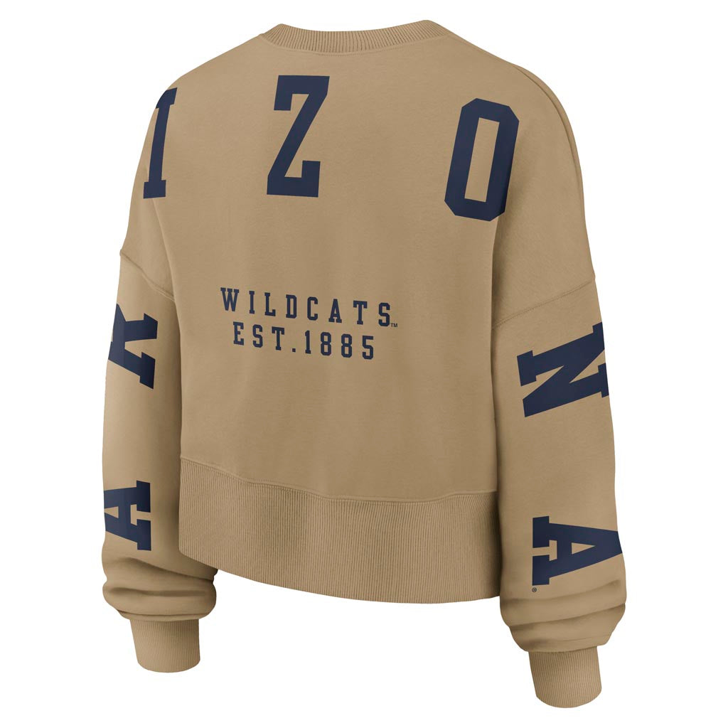 NCAA Arizona Wildcats Women's Nike Phoenix 2-Hit Crew Sweatshirt - Tan