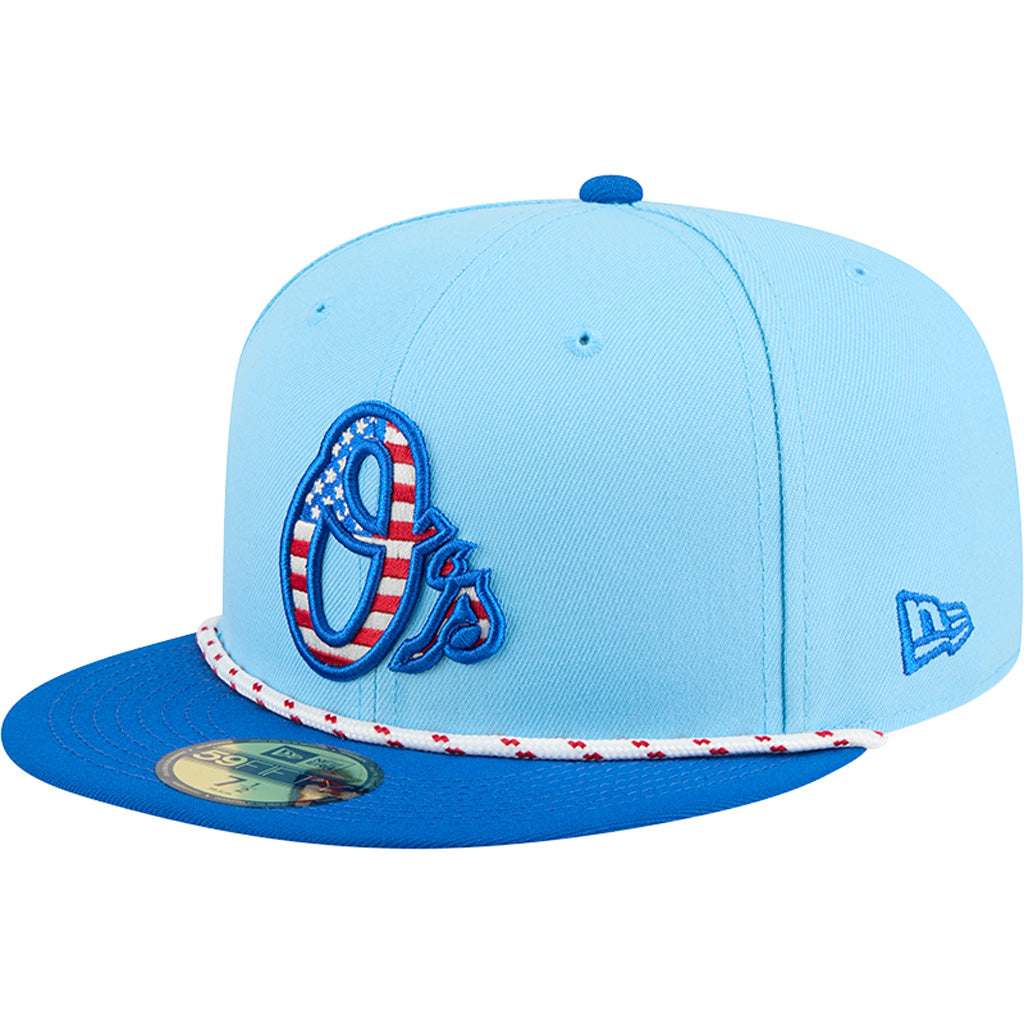 MLB Baltimore Orioles New Era 2025 4th of July 59FIFTY Fitted Hat - Blue