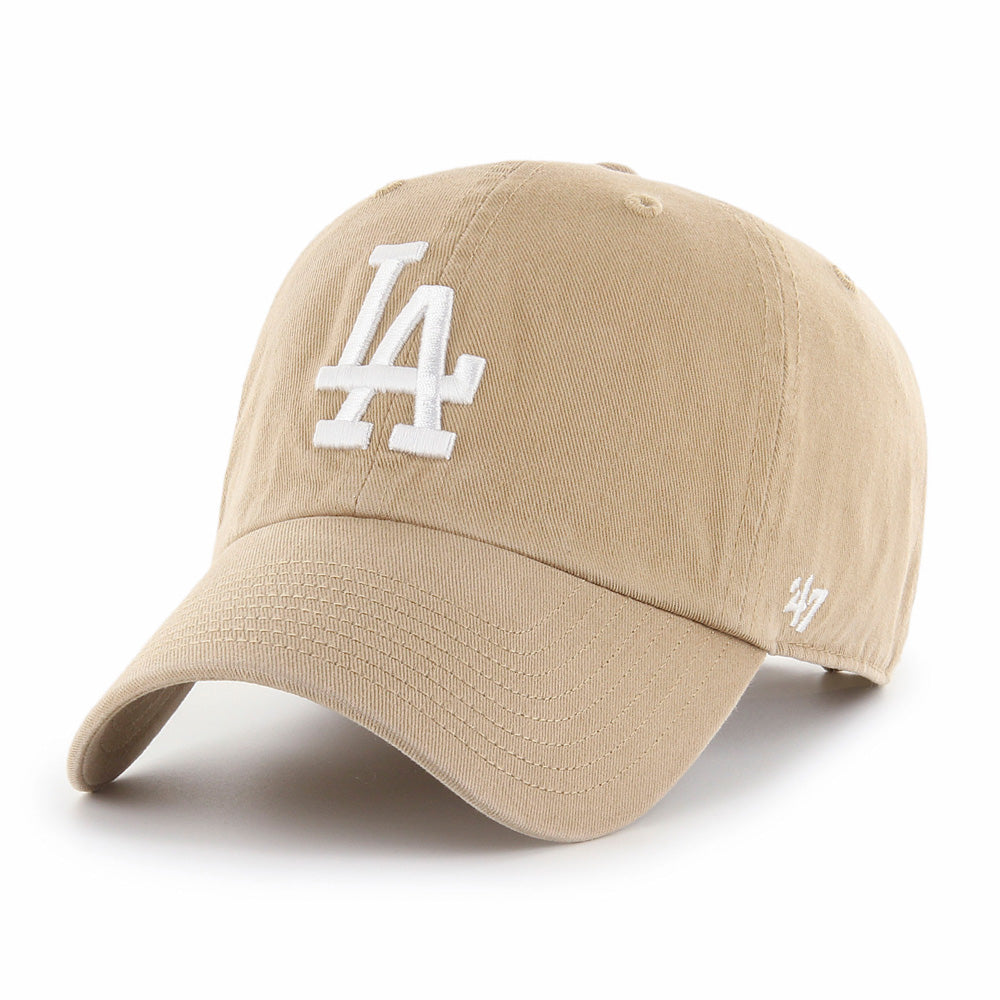 MLB Los Angeles Dodgers '47 White Logo Khaki Clean Up Hat - Khaki