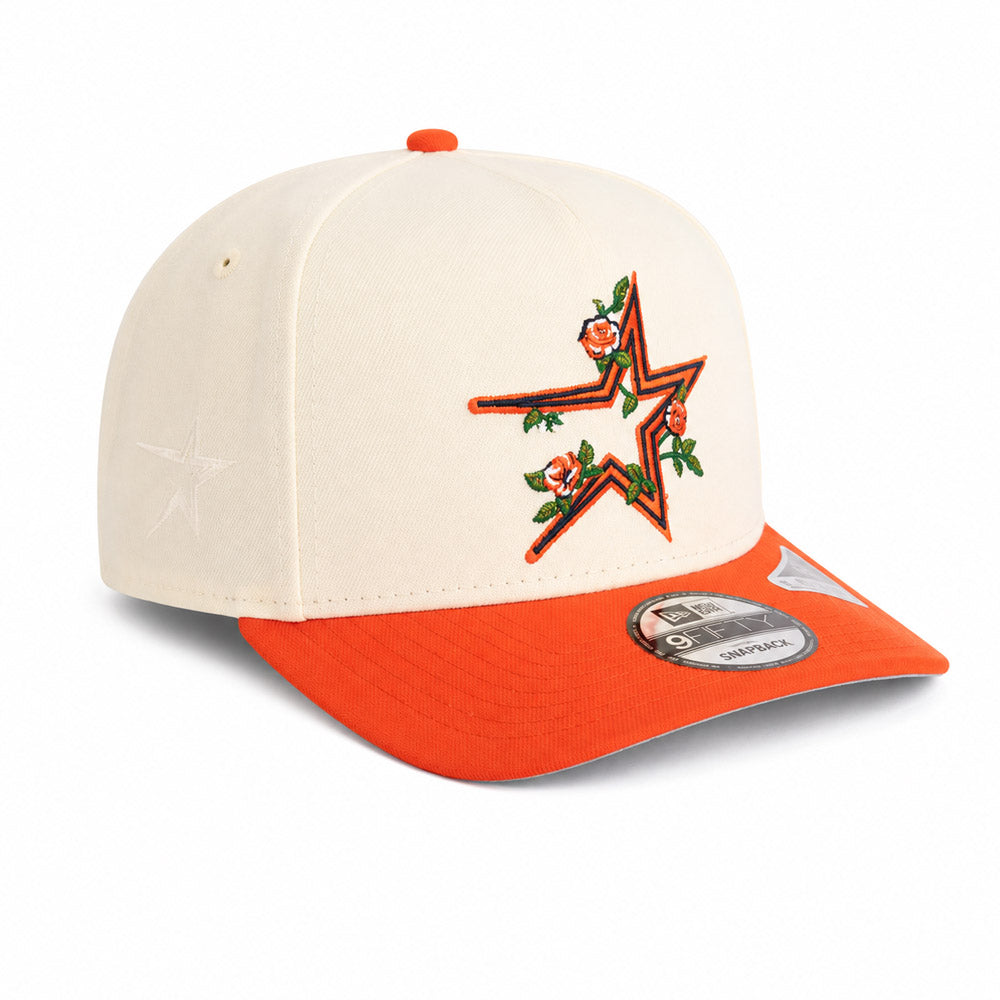 MLB Houston Astros New Era Two-Tone Summer Flower 9FIFTY A-Frame Snapback Hat - Cream