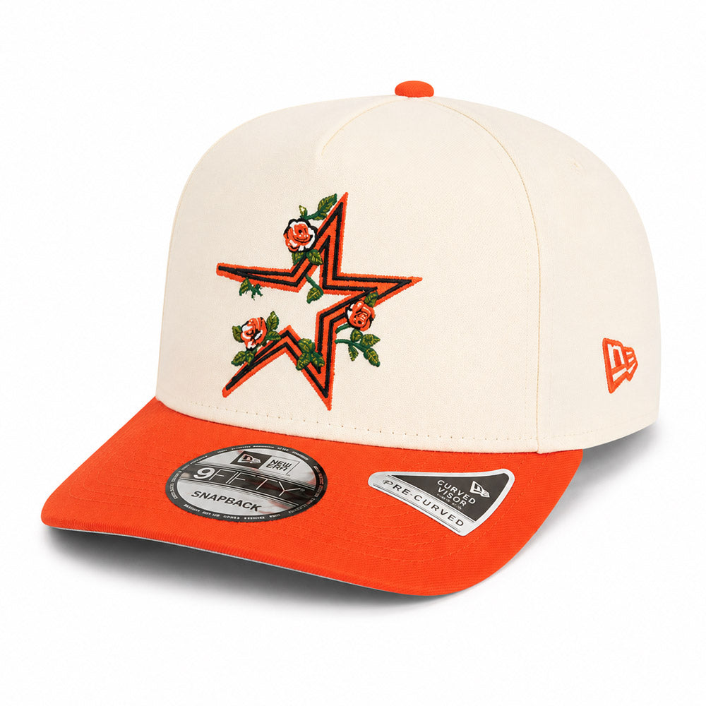 MLB Houston Astros New Era Two-Tone Summer Flower 9FIFTY A-Frame Snapback Hat - Cream