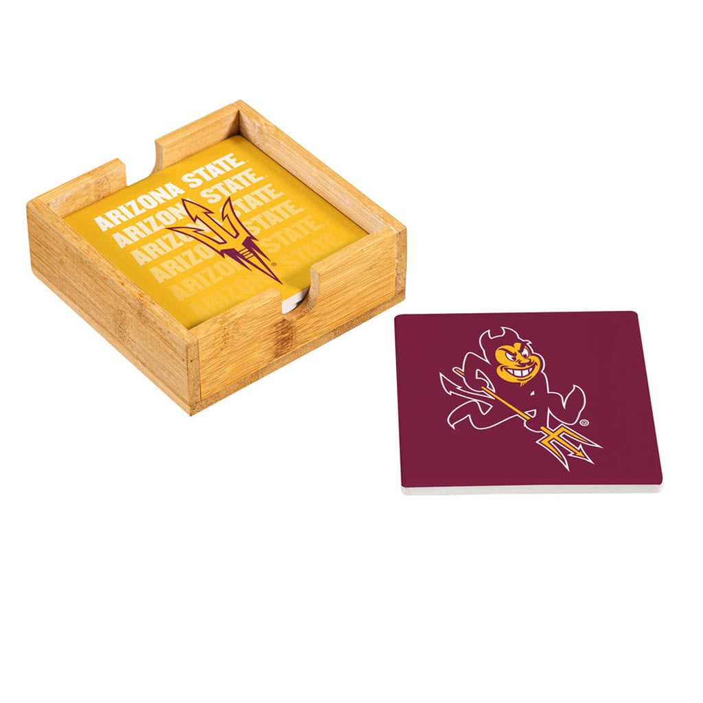 NCAA Arizona State Sun Devils Evergreen 4-Pack Ceramic Coaster Set