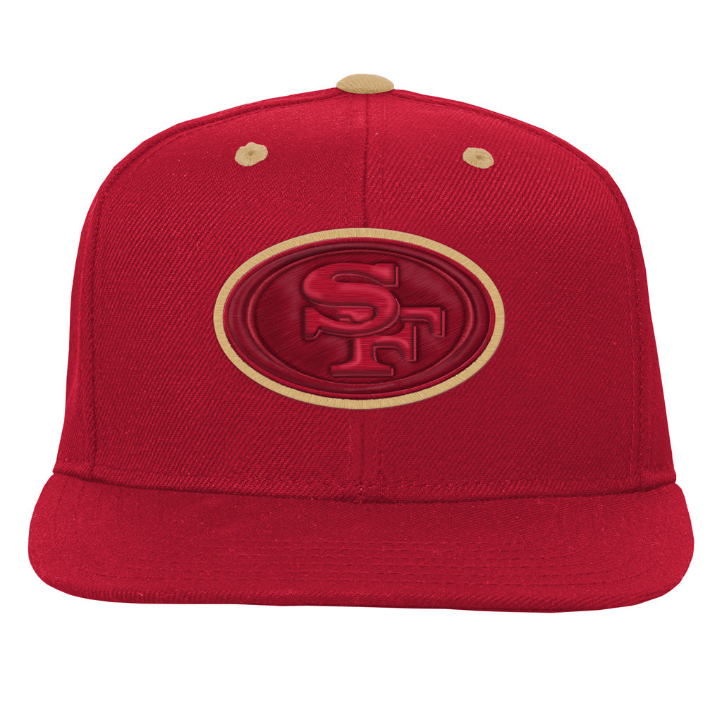 NFL San Francisco 49ers Youth Outerstuff Team Color Pop Flatbrim Adjustable Snapback Hat - Red
