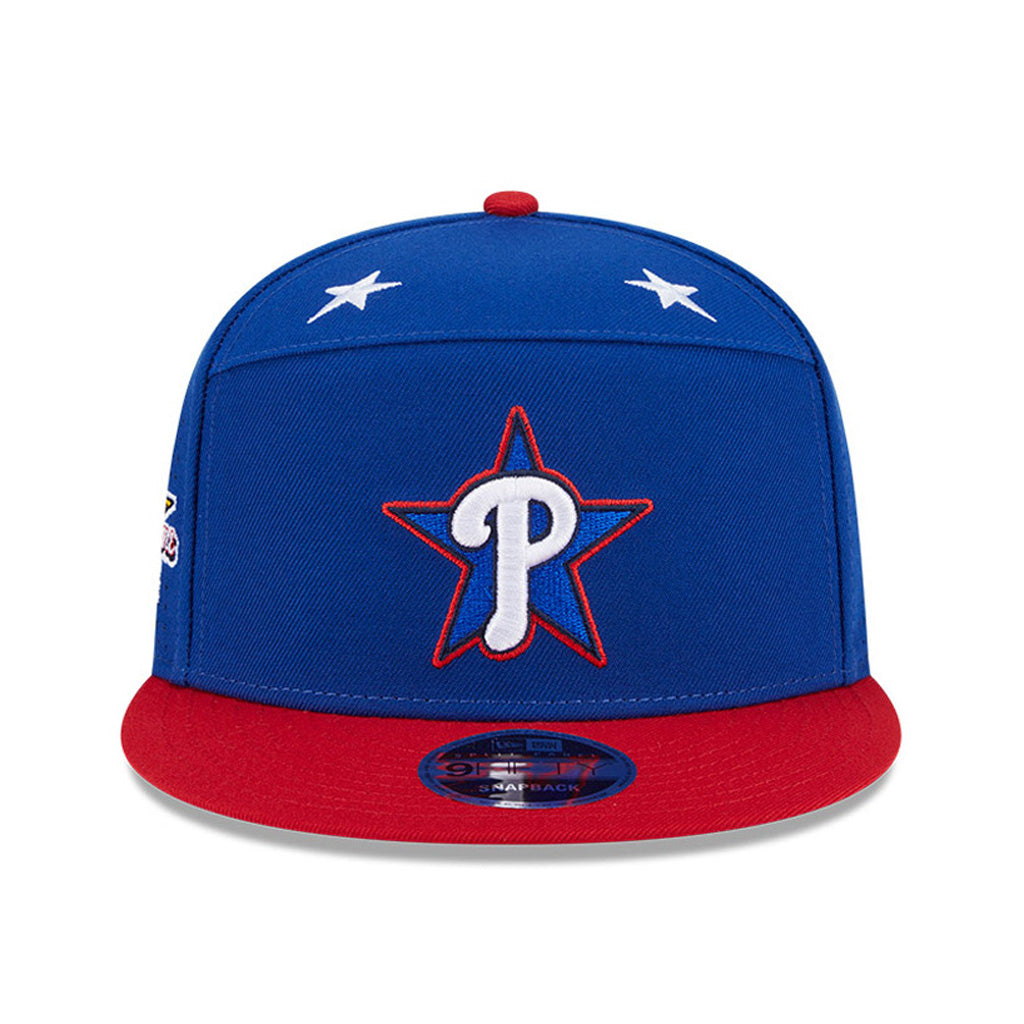 MLB Philadelphia Phillies New Era 2025 All Star Game Workout 9FIFTY Split Panel Snapback Hat - Blue