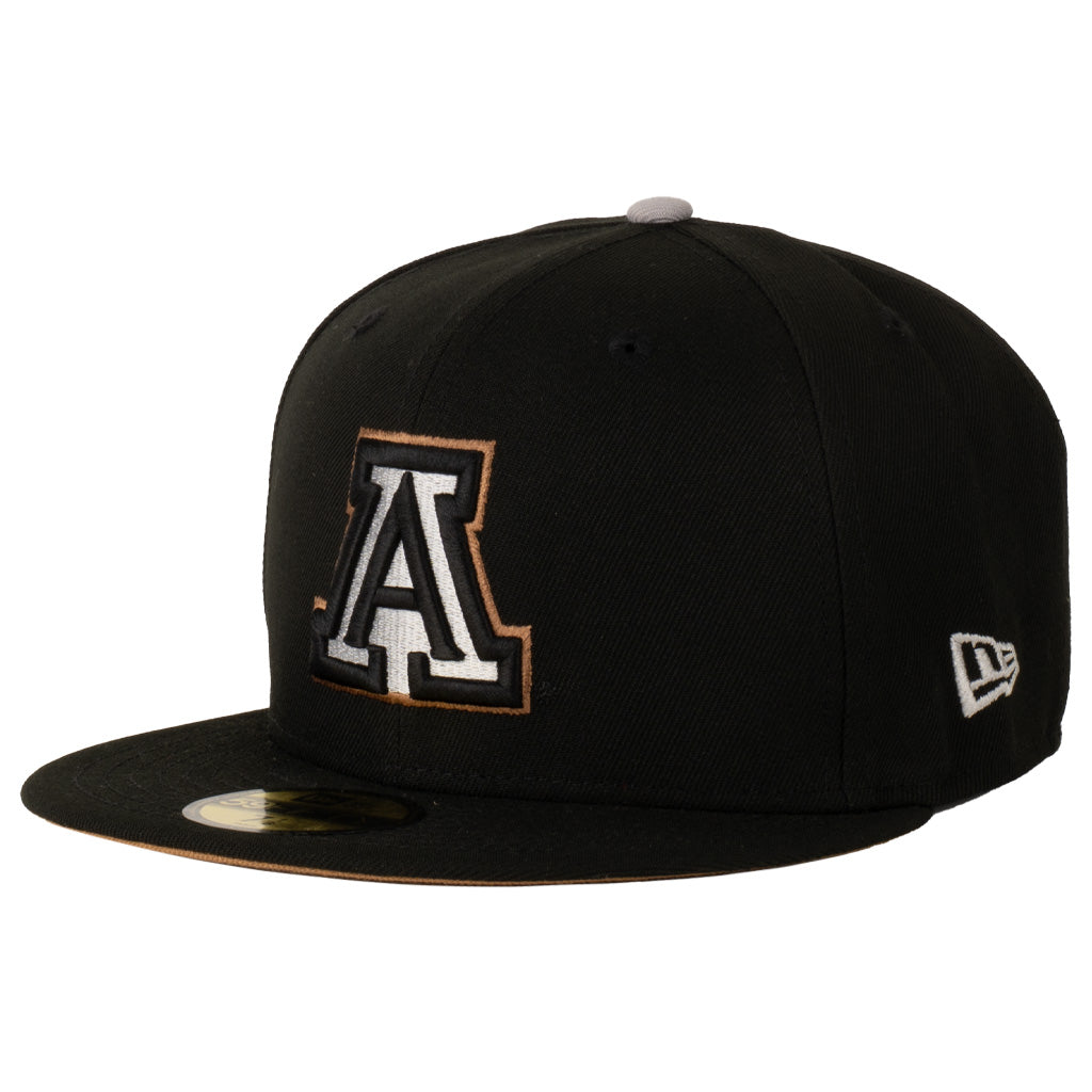 NCAA Arizona Wildcats New Era Gray Outline Logo 59FIFTY Fitted Hat - Black