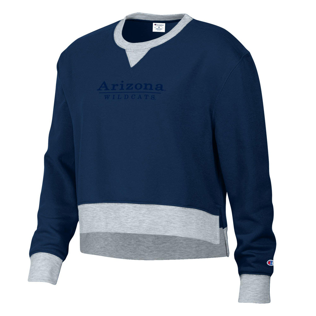 NCAA Arizona Wildcats Women's Champion High & Low Crew Sweatshirt - Navy