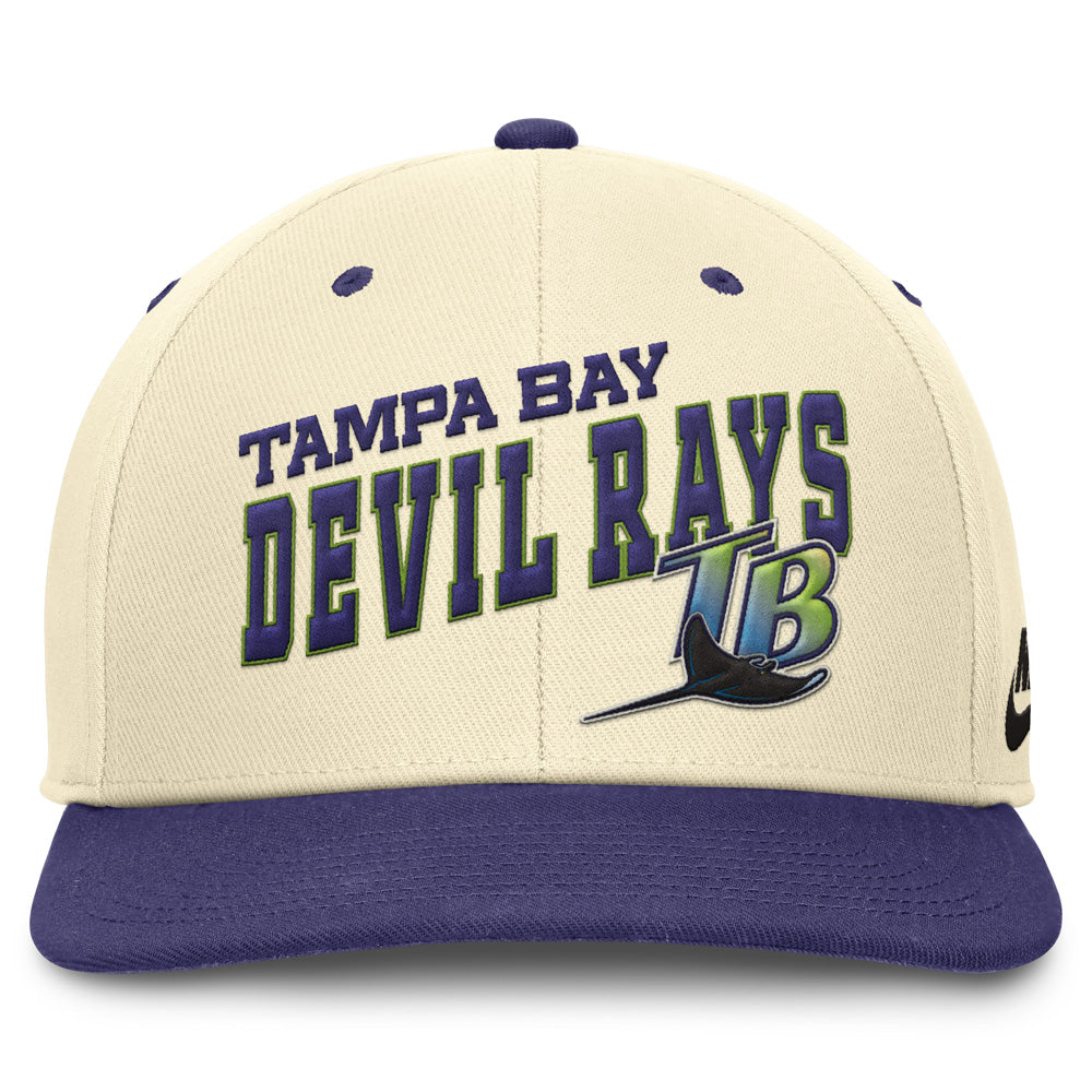 MLB Tampa Bay Rays Nike Cooperstown Wave Snapback Hat - Cream