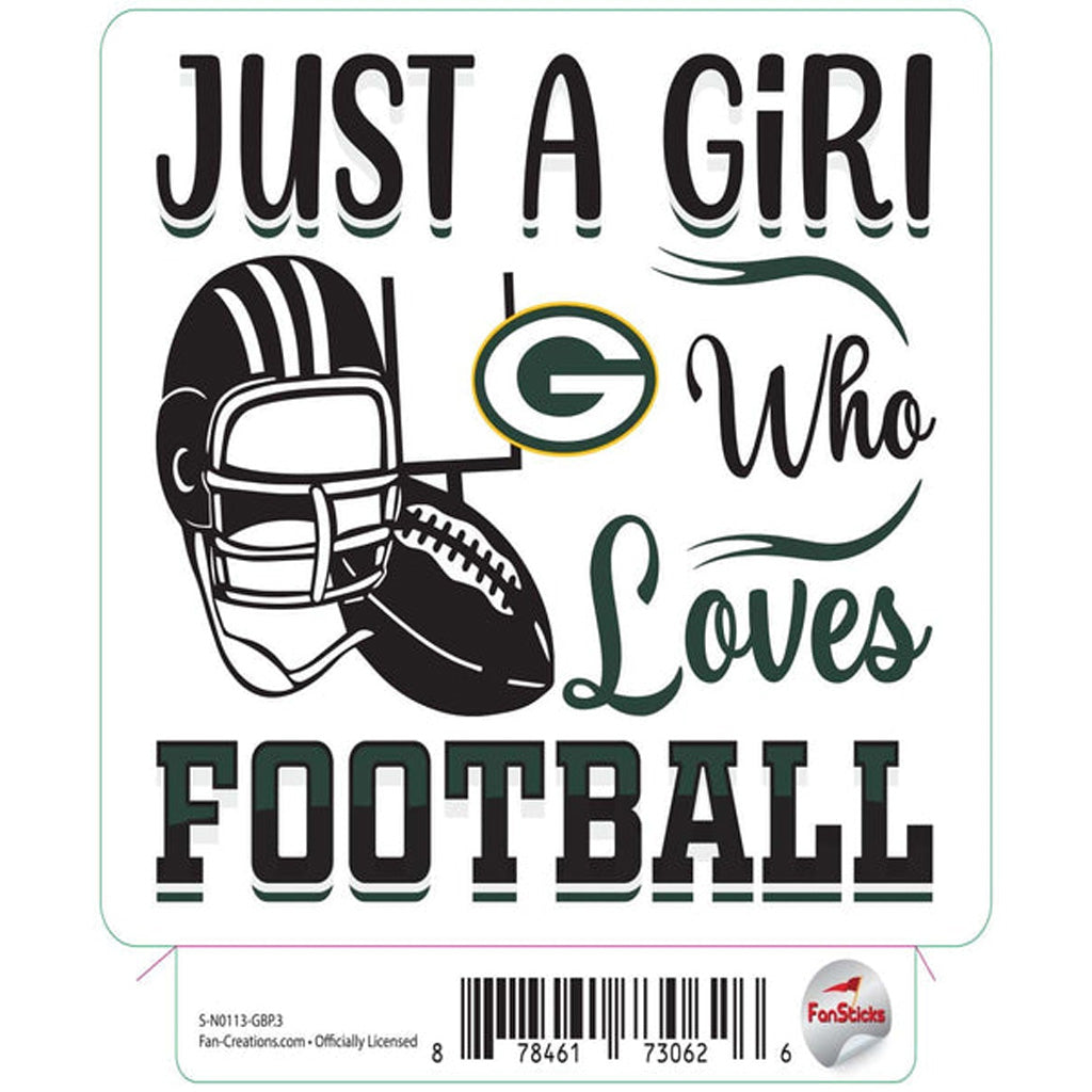 NFL Green Bay Packers Fan Creations Just a Girl Sticker