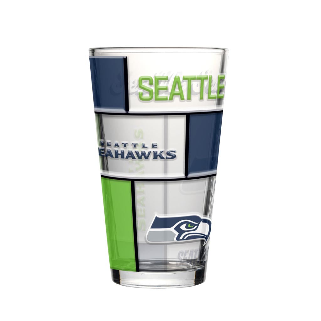 NFL Seattle Seahawks Logo Brands 16oz Quilted Pint Glass - Navy