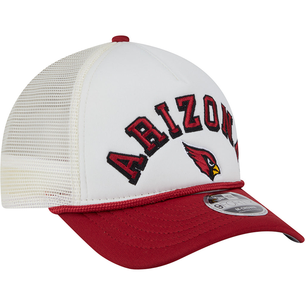 NFL Arizona Cardinals New Era Arch Logo 9FORTY M-Crown Snapback Trucker Hat - Chrome