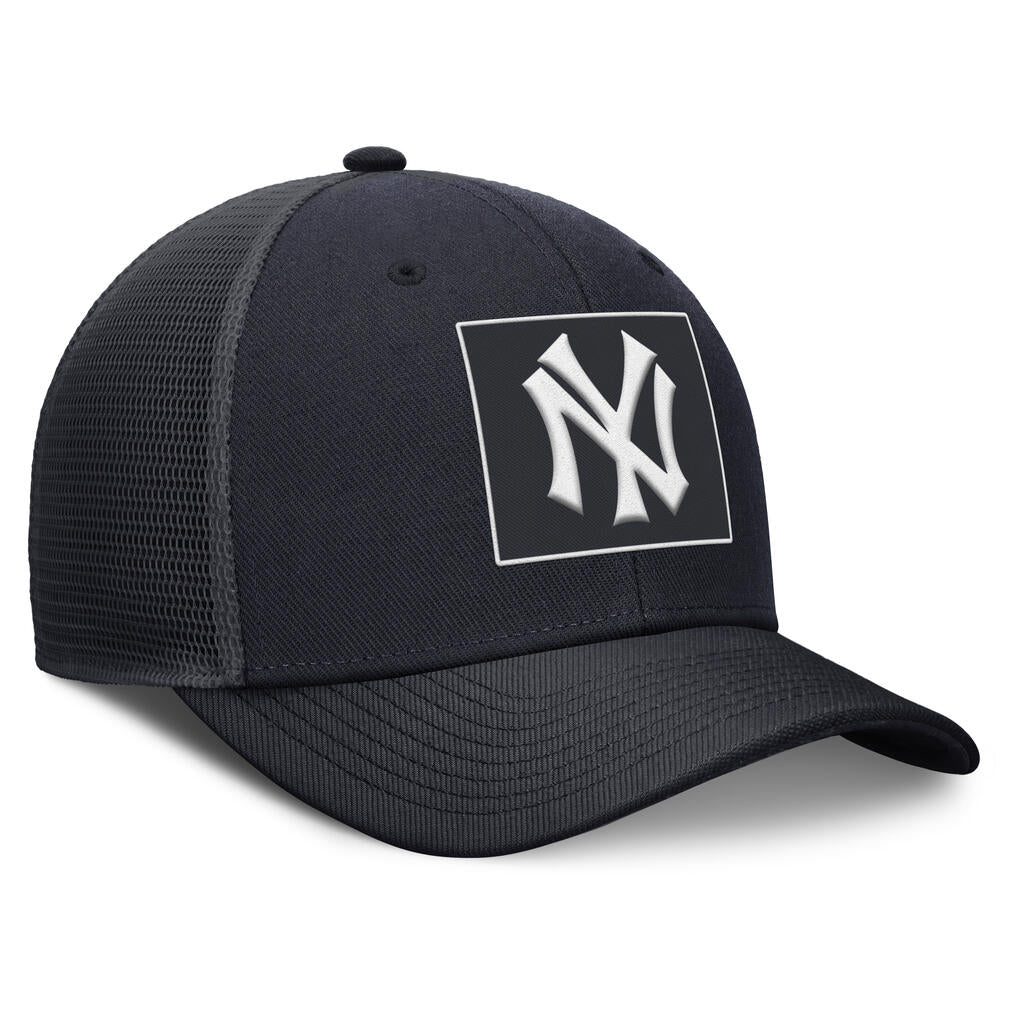 MLB New York Yankees Nike Cooperstown Square Patch Trucker Snapback Hat - Navy