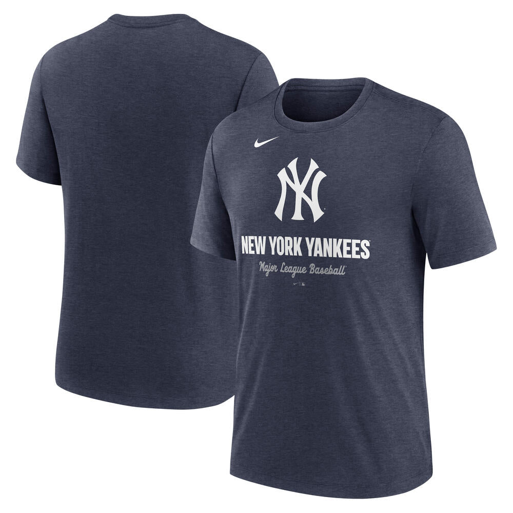 MLB New York Yankees Nike Logo Tri-Blend T-Shirt - Navy