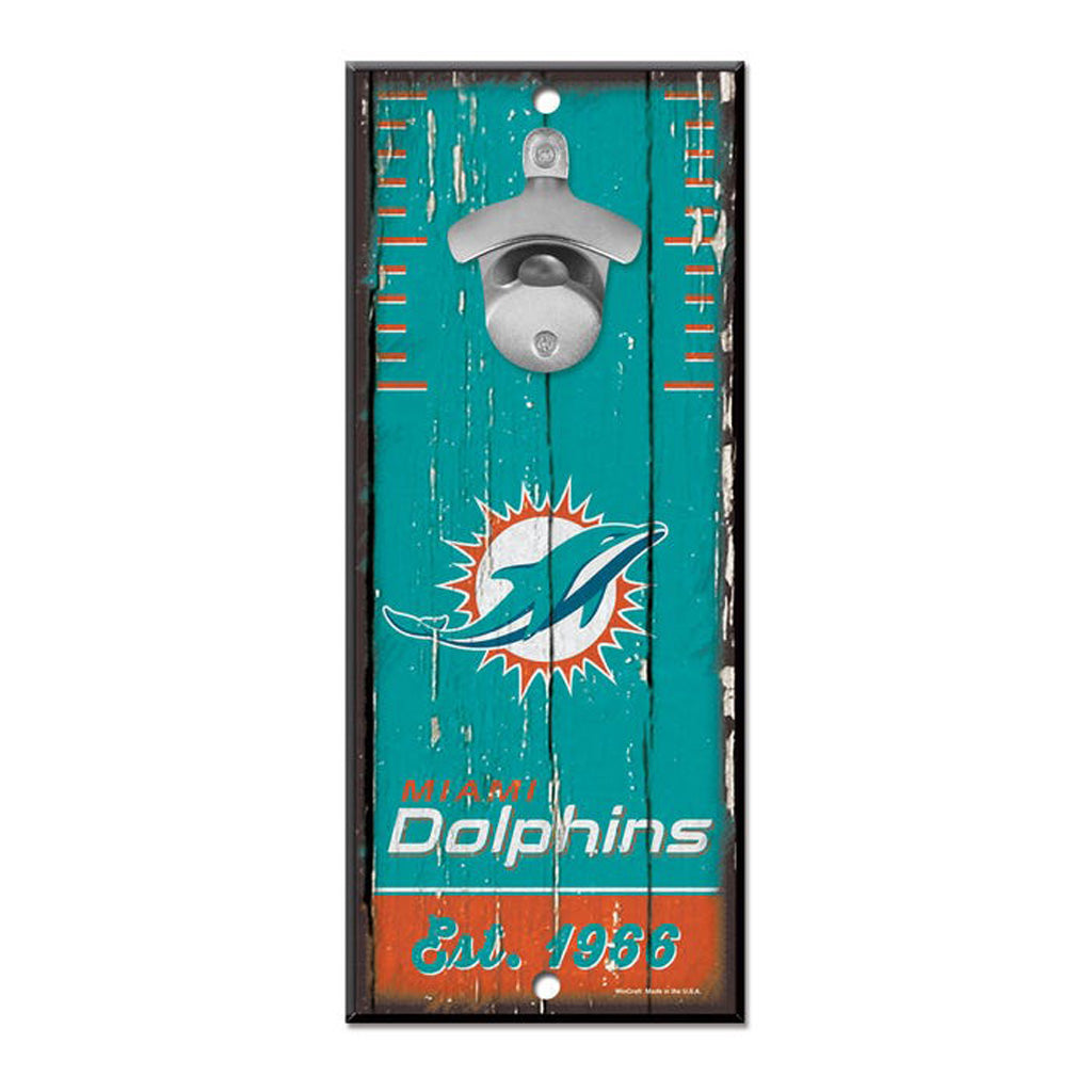 NFL Miami Dolphins WinCraft 5" x 12" Bottle Opener Sign - Teal