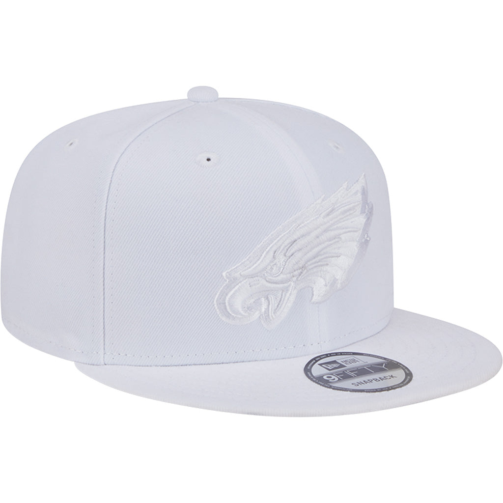 NFL Philadelphia Eagles New Era White on White 9FIFTY Snapback Hat - White