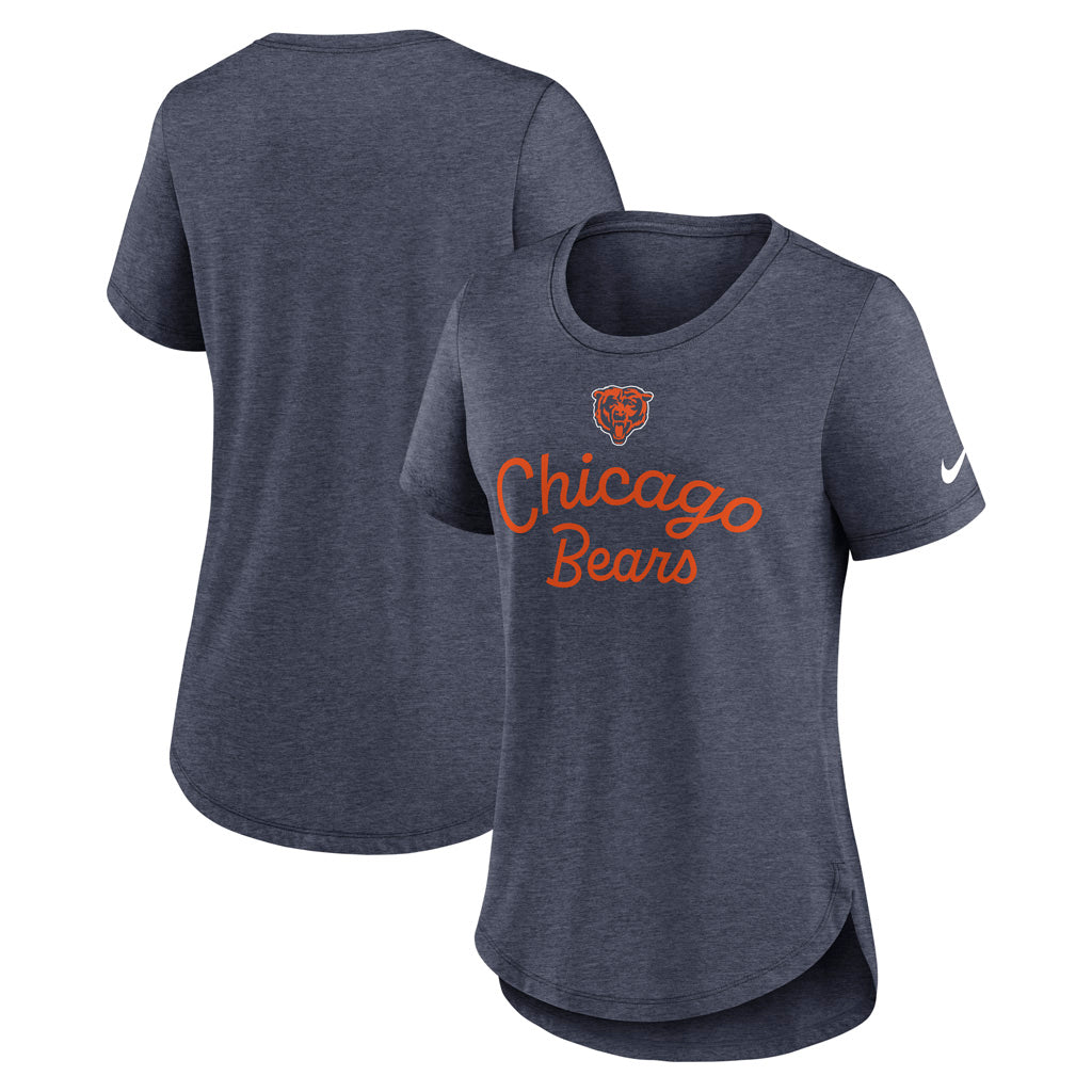 NFL Chicago Bears Women's Nike Fashion Triblend T-Shirt - Navy