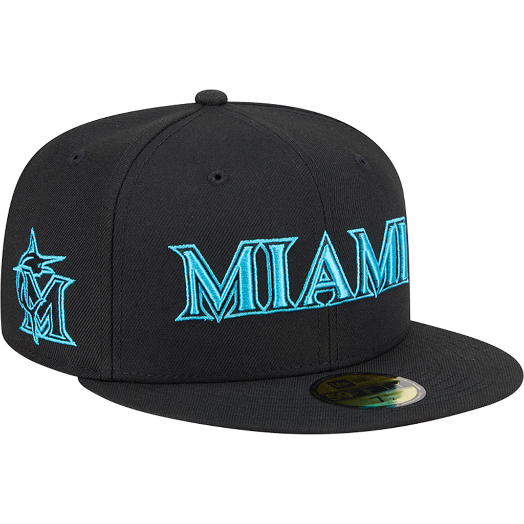 MLB Miami Marlins New Era 2025 City Connect Fan Pack 59FIFTY Fitted Hat - Black