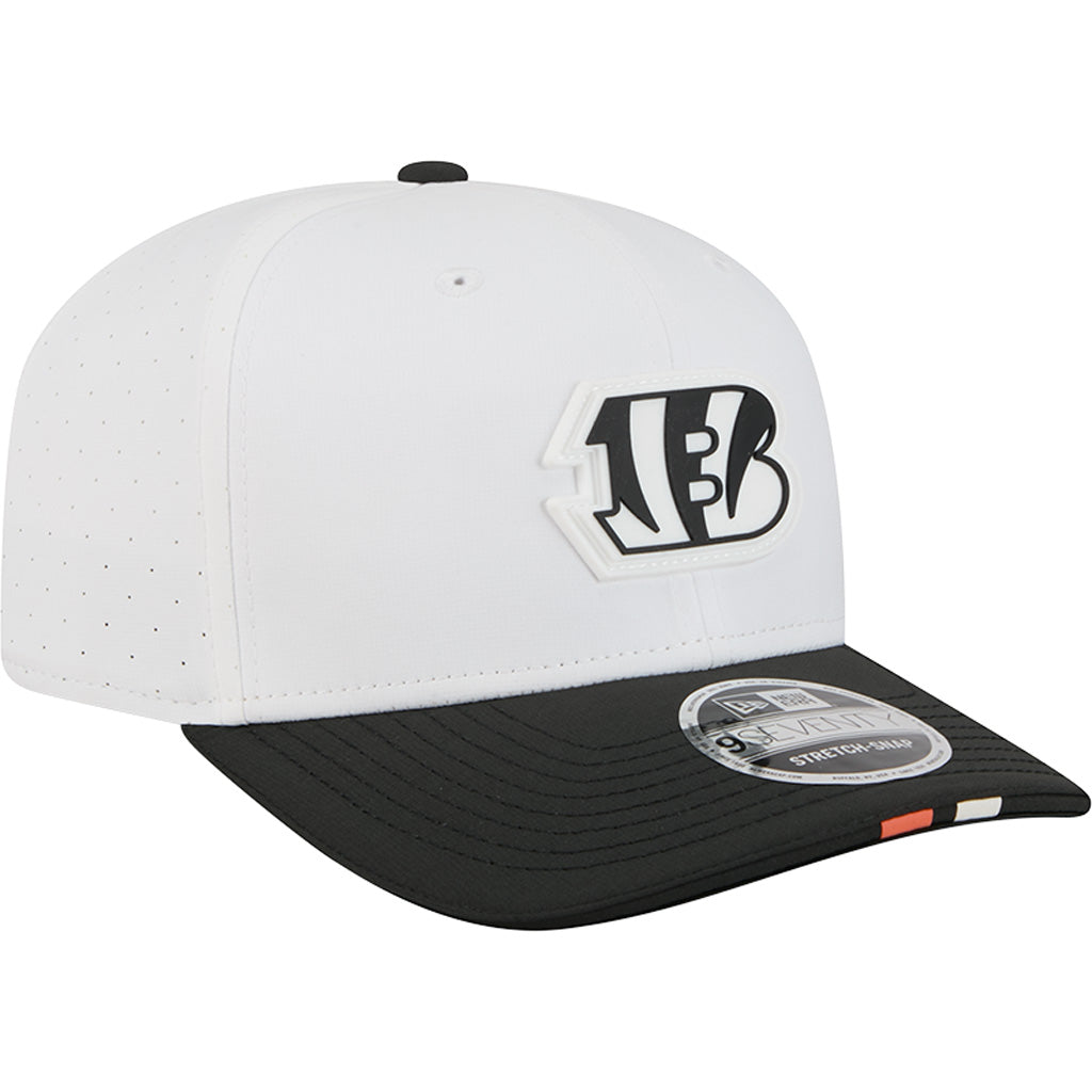 NFL Cincinnati Bengals New Era 2025 Training 9SEVENTY Stretch-Snapback Hat - White
