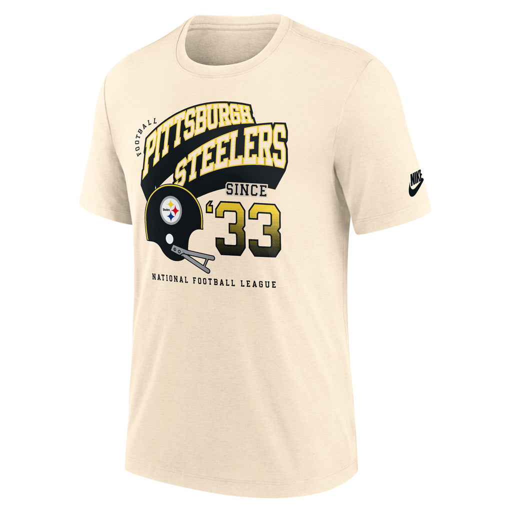 NFL Pittsburgh Steelers Nike Throwback Tri-Blend T-Shirt - Cream