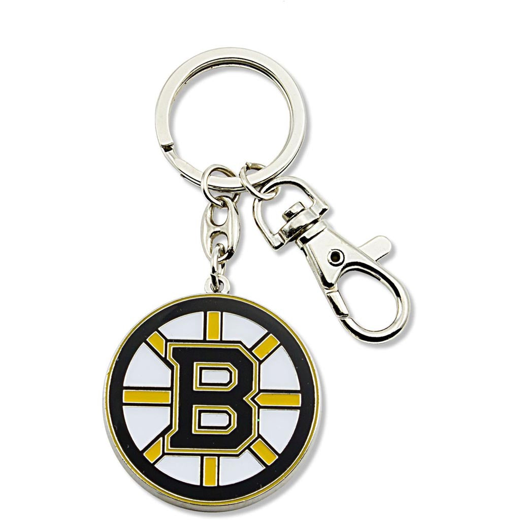 NHL Boston Bruins Aminco Logo Keychain - White