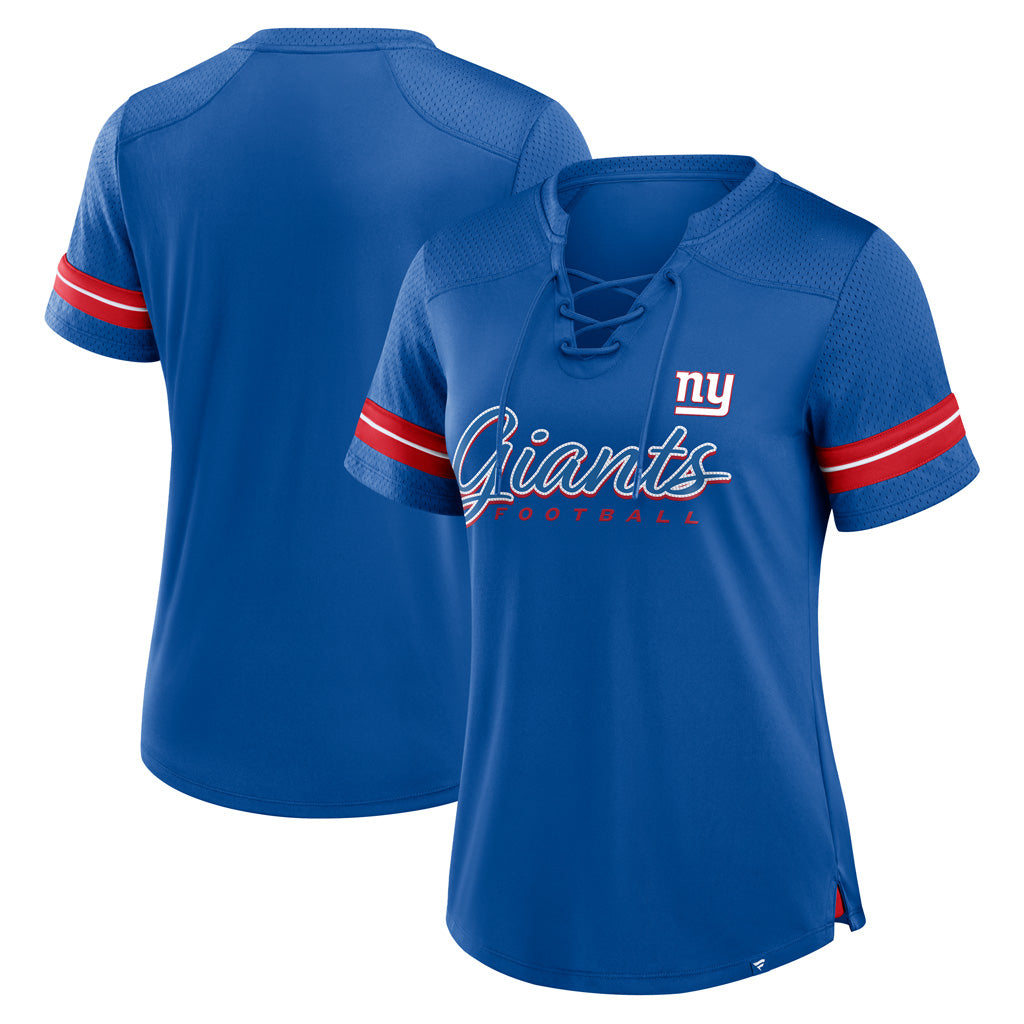NFL New York Giants Fanatics Women's Play Script Lace-Up Top