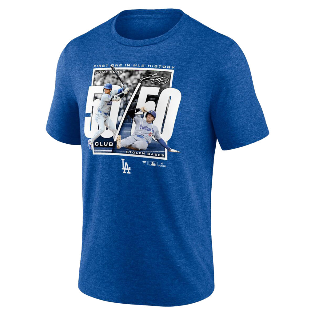 MLB Los Angeles Dodgers Fanatics Shohei Ohtani 50/50 Tri-Blend T-Shirt - Blue