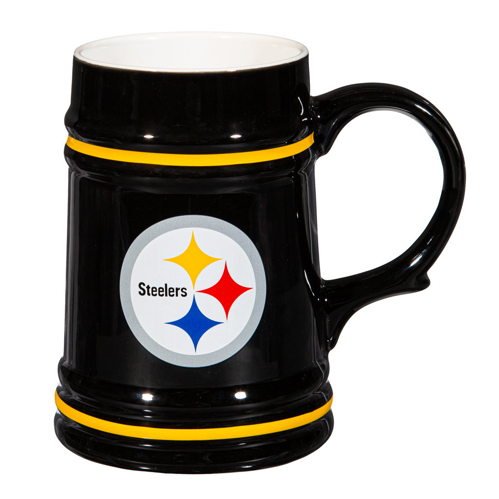 NFL Pittsburgh Steelers Evergreen 24oz Ceramic Stein Cup - Black