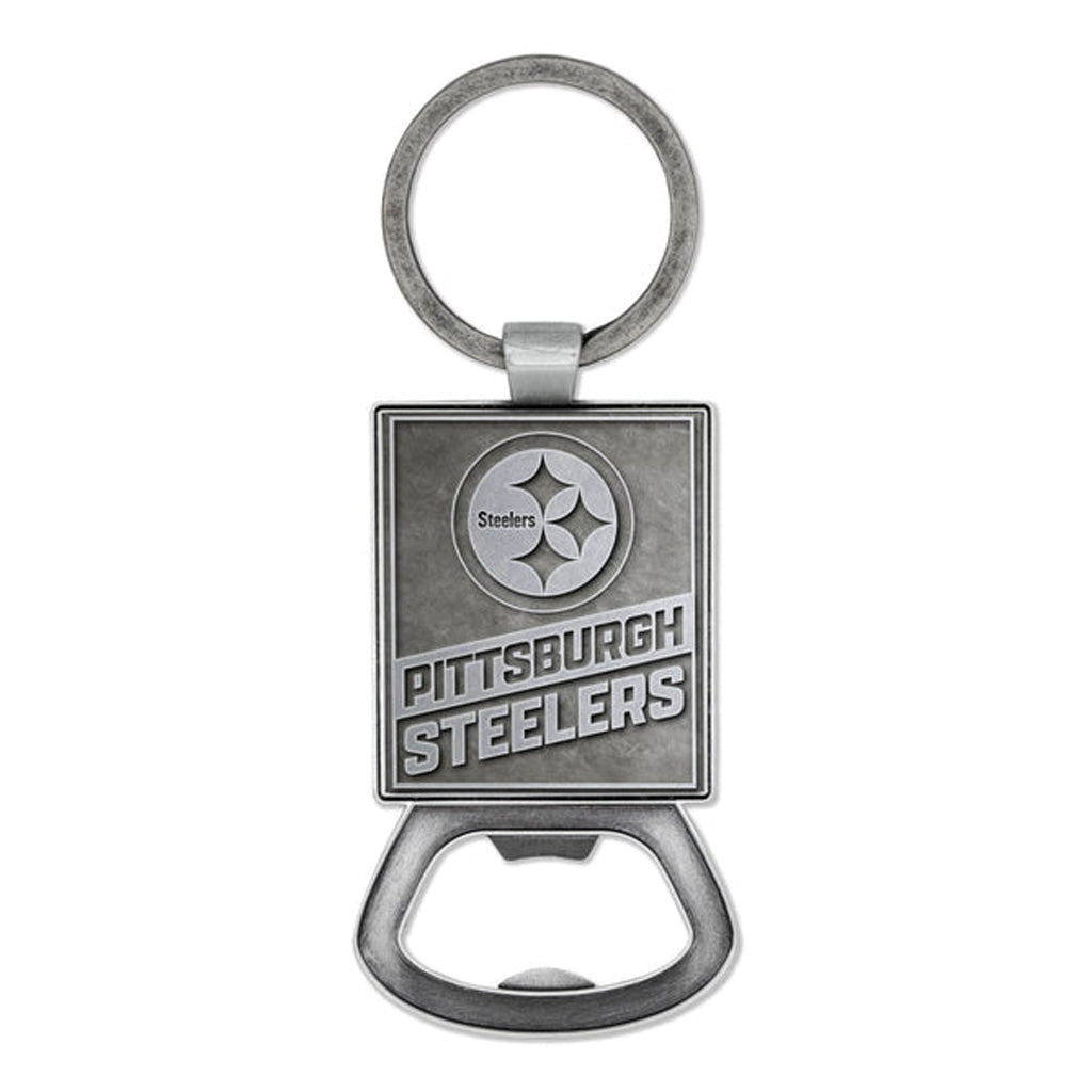 NFL Pittsburgh Steelers Rico Pewter Bottle Opener Keychain - Gray