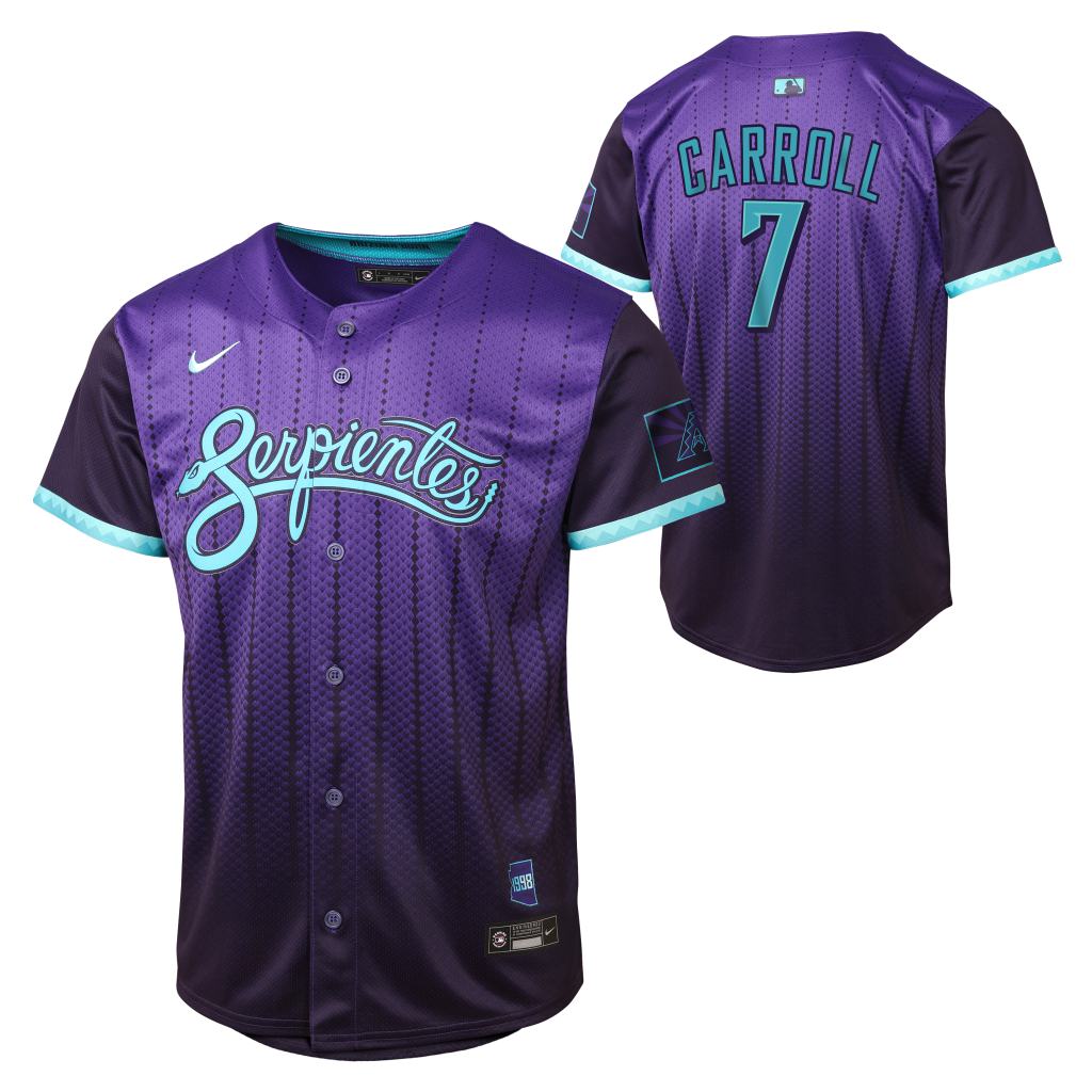MLB Arizona Diamondbacks Corbin Carroll Youth Nike 2025 City Connect Limited Jersey - Purple