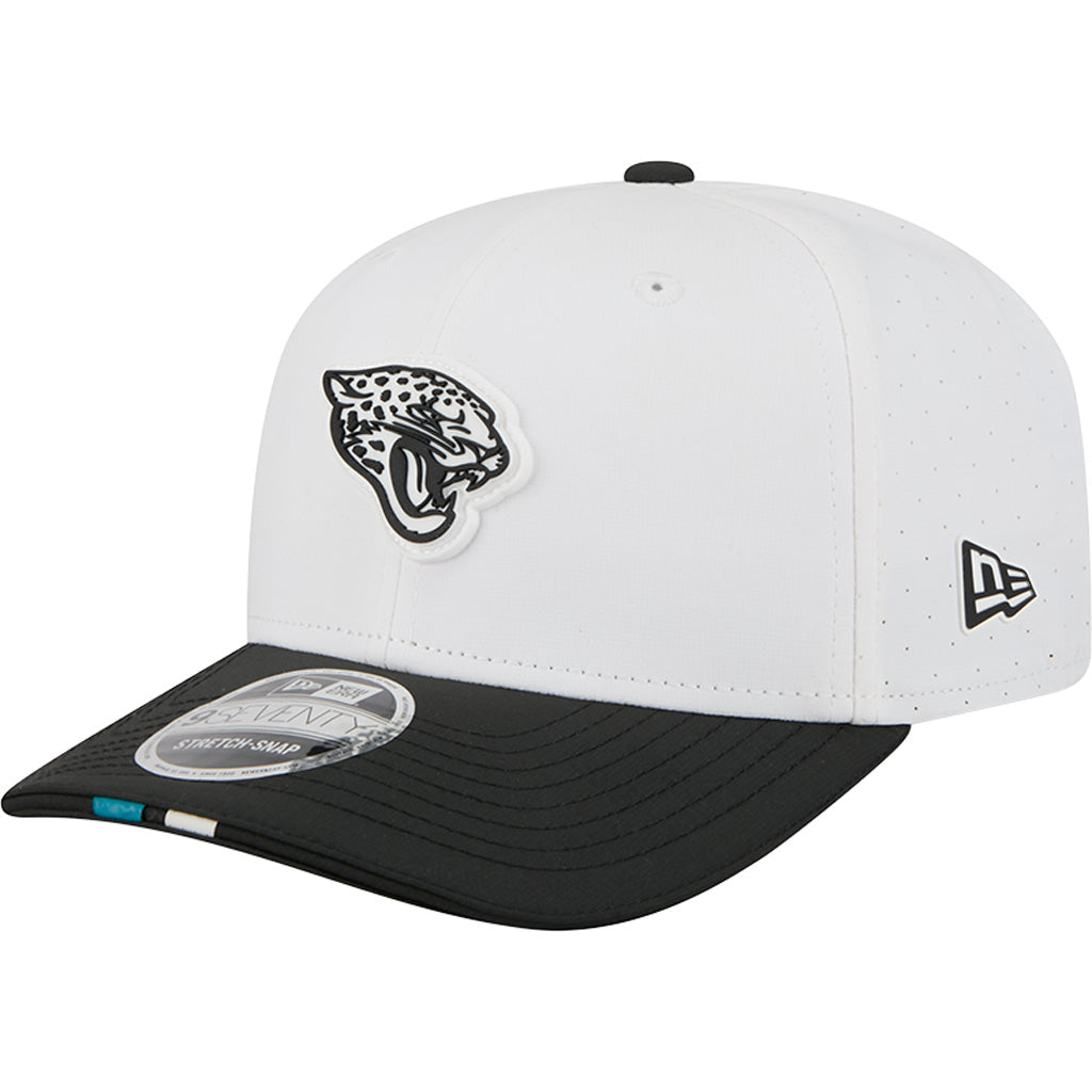 NFL Jacksonville Jaguars New Era 2025 Training 9SEVENTY Stretch-Snapback Hat - White