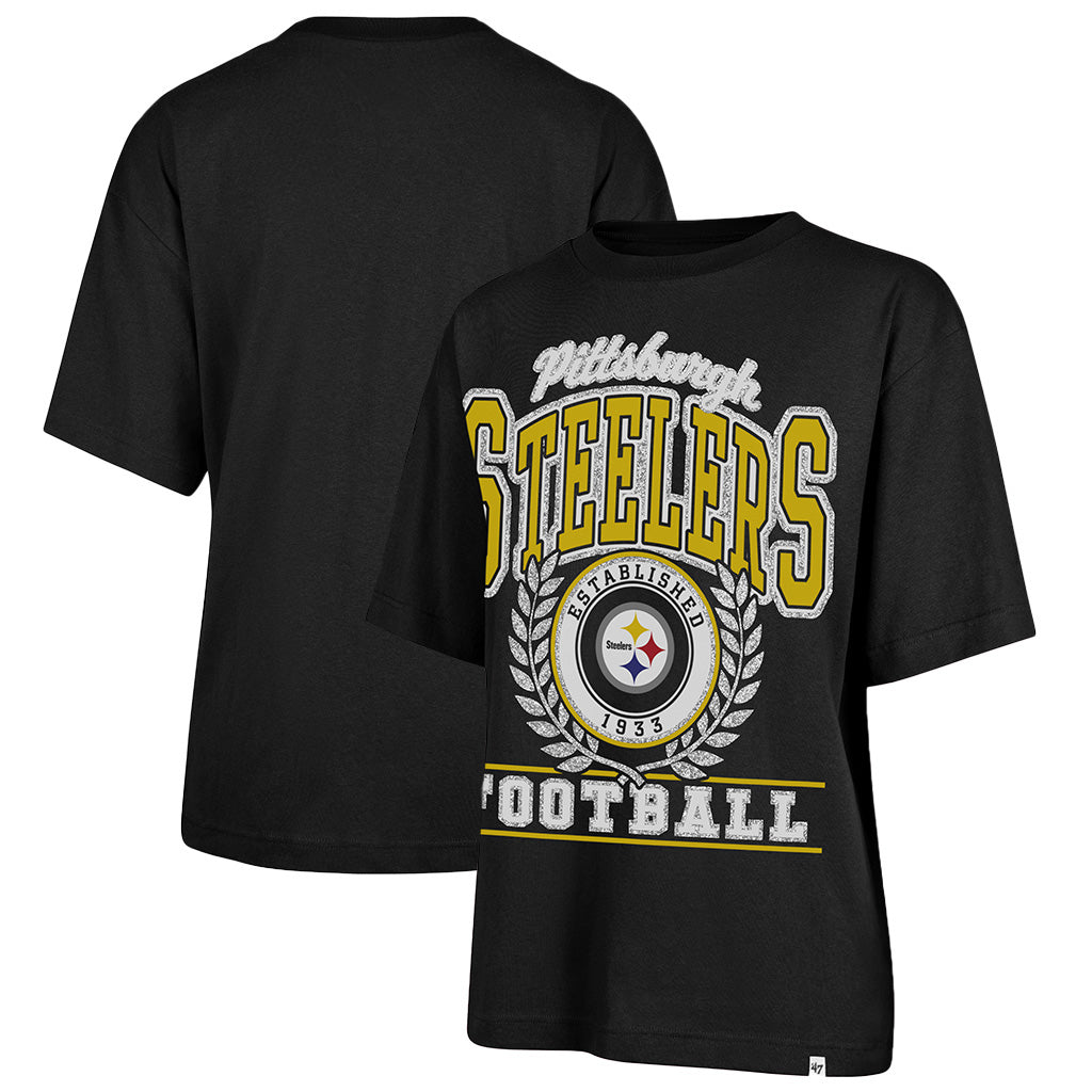 NFL Pittsburgh Steelers Women's '47 Ring True Foundation T-Shirt - Black