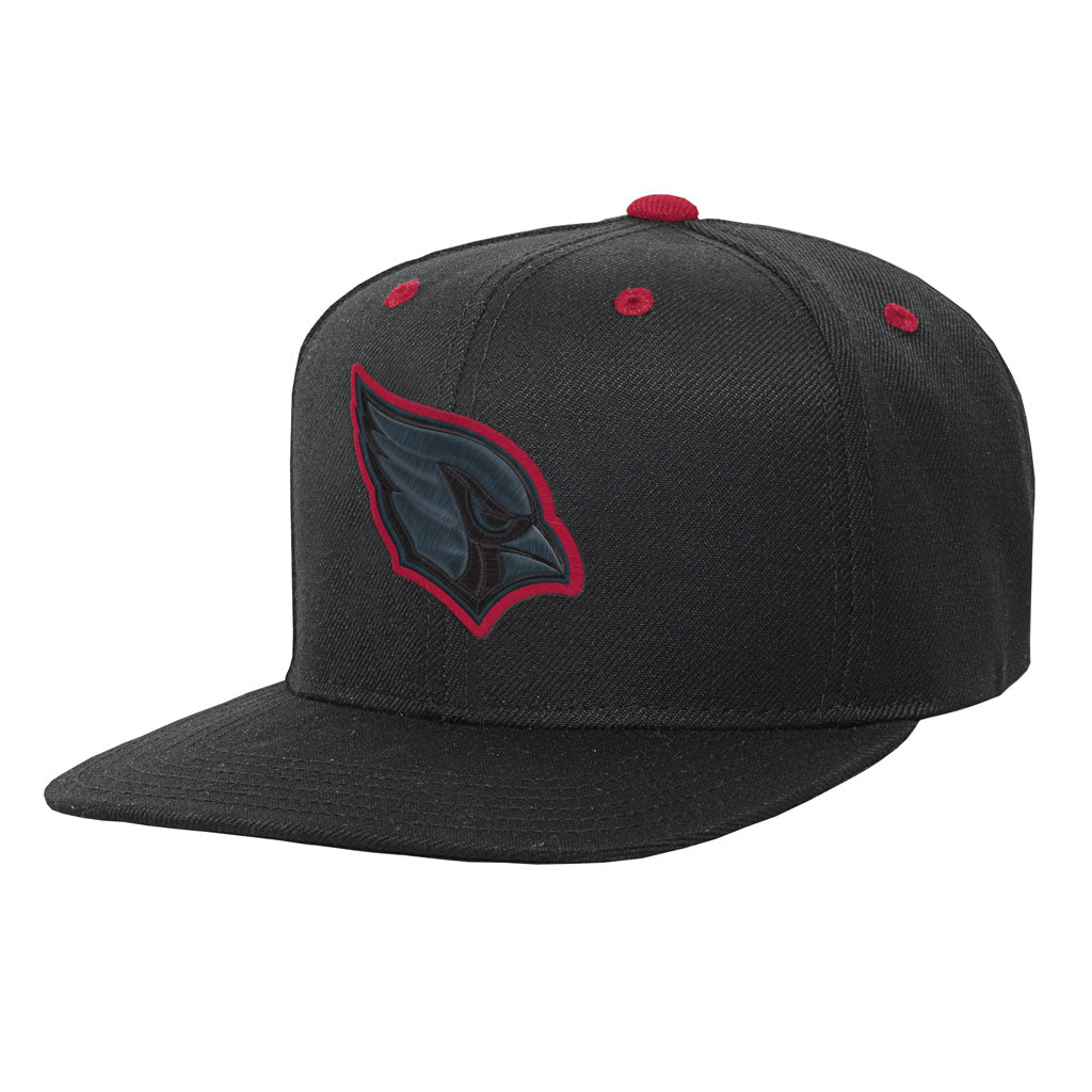 NFL Arizona Cardinals Youth Outerstuff Team Color Pop Flatbrim Adjustable Snapback Hat - Black