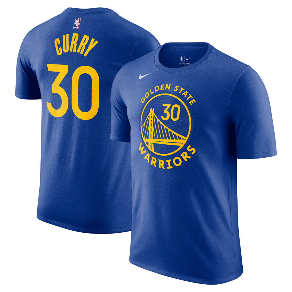 NBA Golden State Warriors Steph Curry Nike Name &amp; Number T - Shirt -  Blue