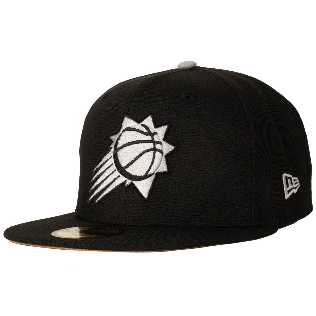 NBA Phoenix Suns New Era Gray Outline Logo 59FIFTY Fitted Hat - Black