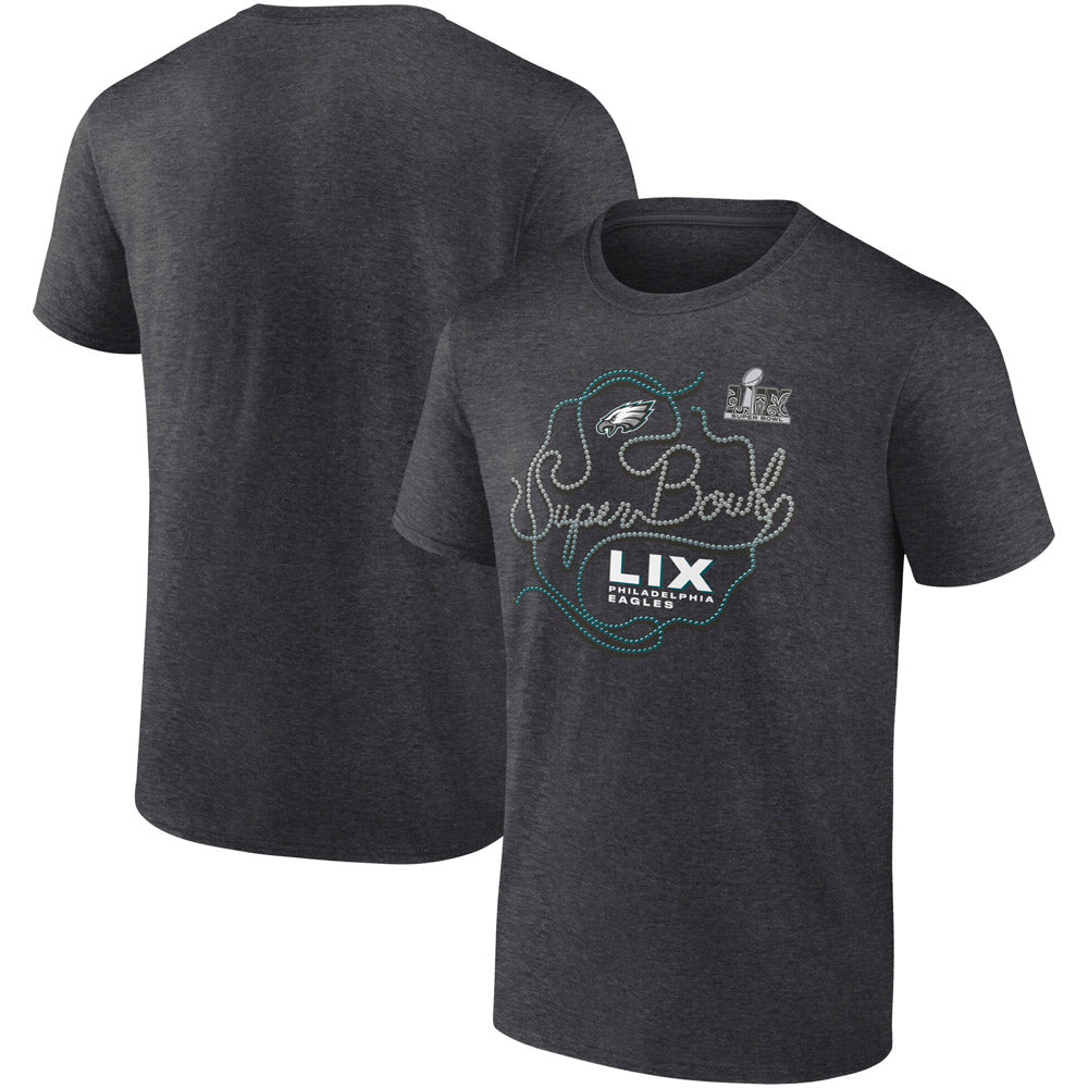 NFL Super Bowl LIX Philadelphia Eagles Nike Local Team Mardi Gras T-Shirt - Charcoal