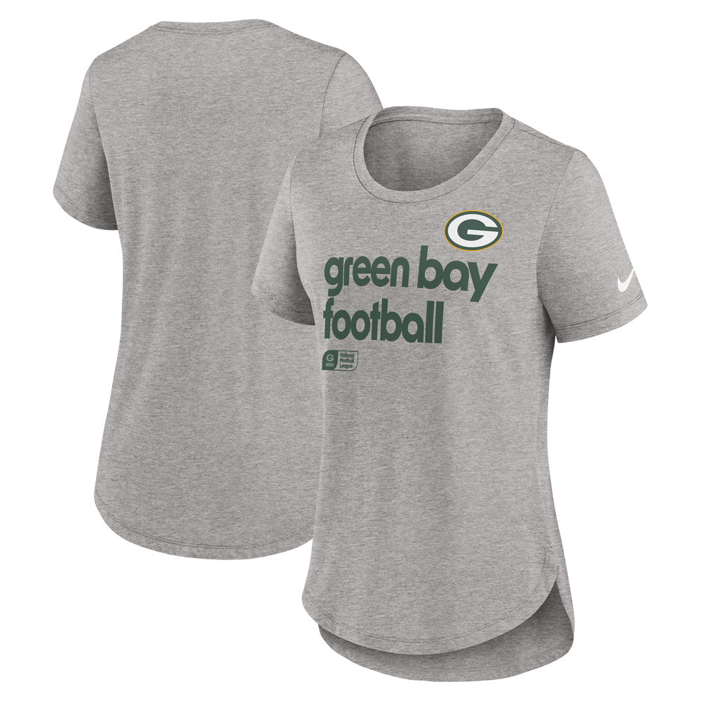 NFL Green Bay Packers Women&#39;s Nike Tri-Blend Fashion T-Shirt - Heather Gray