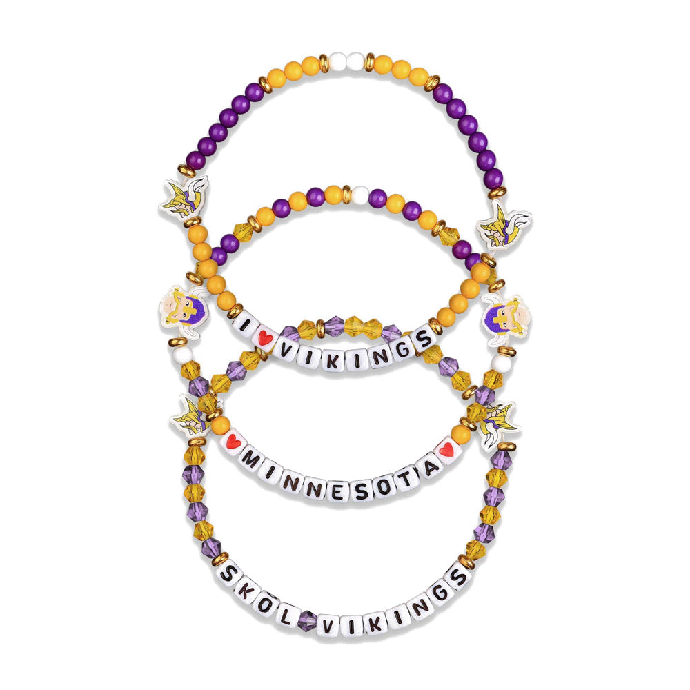 NFL Minnesota Vikings FOCO 3-Pack Friendship Bracelet