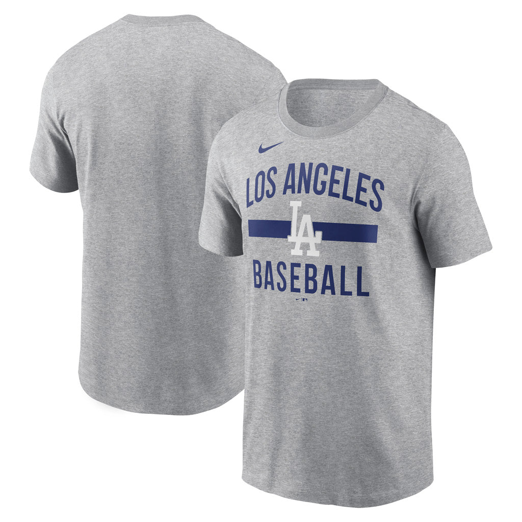 MLB Los Angeles Dodgers Nike Arched Cotton T-Shirt - Heather Gray