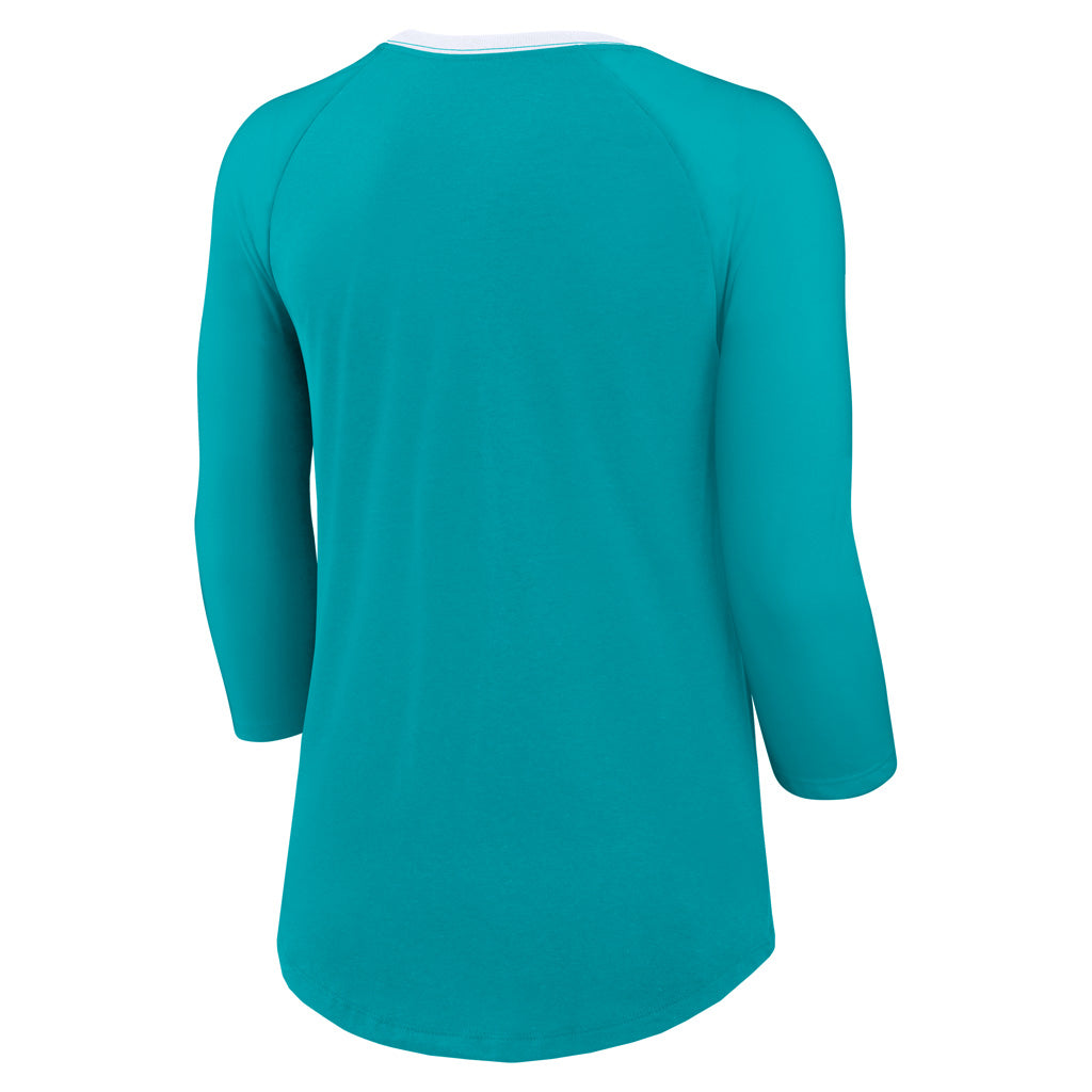 NFL Miami Dolphins Women&#39;s Nike Fashion 3/4 Sleeve T-Shirt - Teal