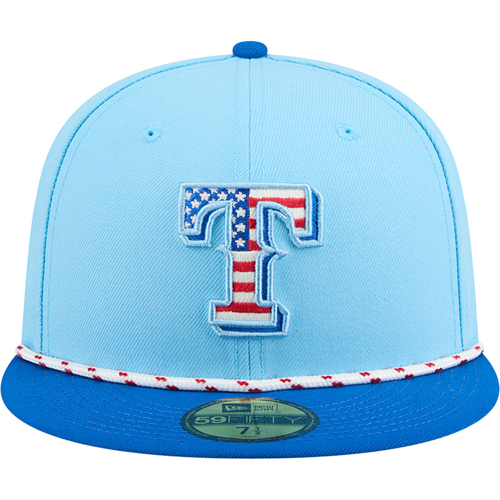 MLB Texas Rangers New Era 2025 4th of July 59FIFTY Fitted Hat - Blue