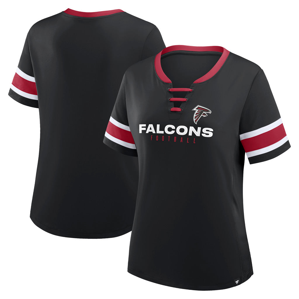 NFL Atlanta Falcons Women's Fanatics Draw Play Athena Lace-Up Top - Black